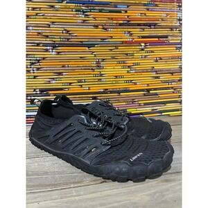 UBFEN Black Drawstring Water Barefoot Shoes Mens 10 Summer